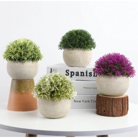 Simulated green plant desktop green plant mini potted simulation ornaments Simulated flower small potted landscape Nordic artificial flower potted flower arrangement