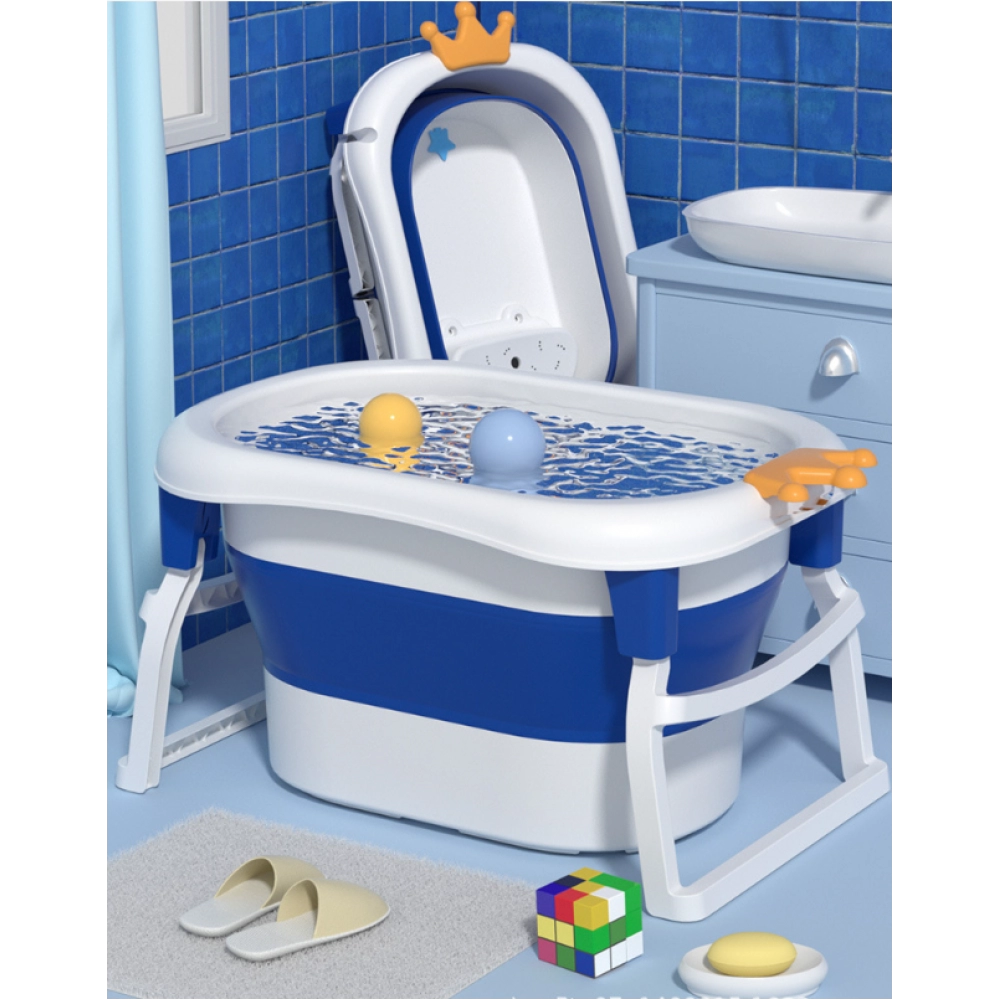 Children's folding bathtub Children's bathtub Baby bathtub Large sitting and lying dual purpose Crown bathtub