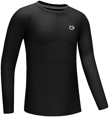 Boys' long sleeve compression top, black
