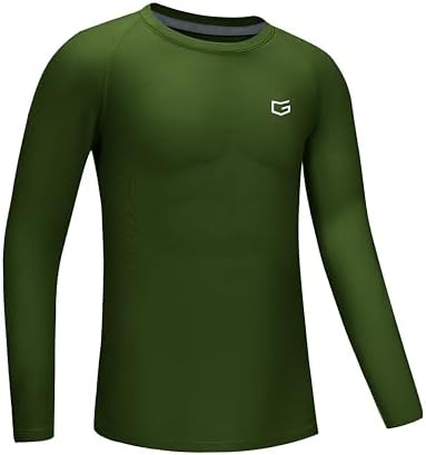 Boys' long sleeve compression top, green