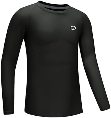 Boys' long sleeve compression top, grey