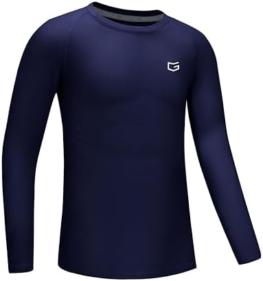 Boys' long sleeve compression top, navy