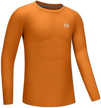 Boys' long sleeve compression top, orange