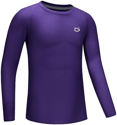 Boys' long sleeve compression top, purple