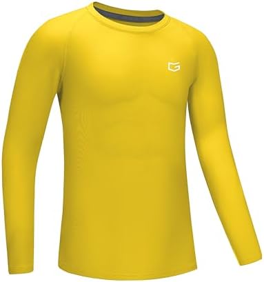 Boys' long sleeve compression top, yellow