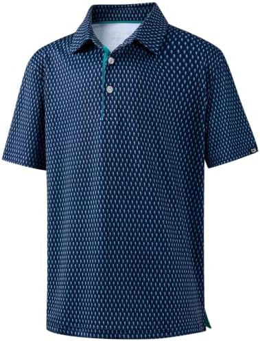 Boys' printed golf polo, tibetan seahorse