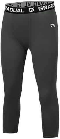 Boys' quick dry compression tights, grey