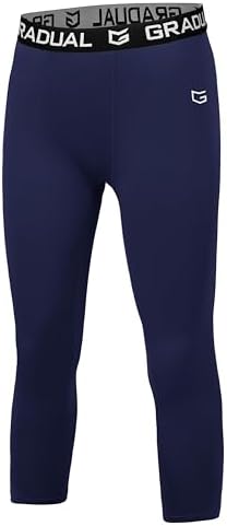 Boys' quick dry compression tights, navy