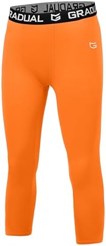 Boys' quick dry compression tights, orange