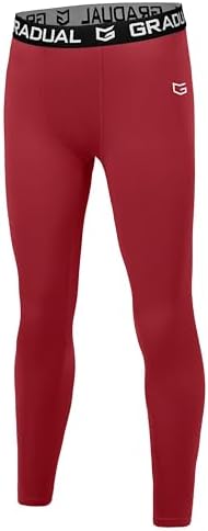 Boys' quick dry compression tights, red