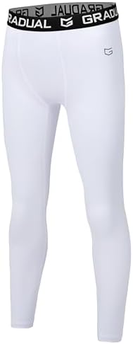 Boys' quick dry compression tights, white