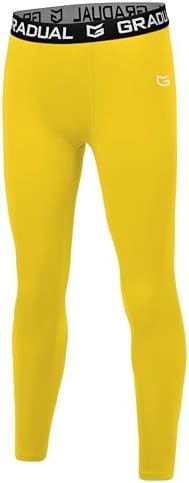 Boys' quick dry compression tights, yellow