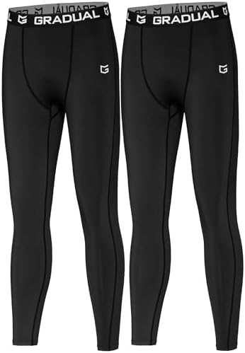 Boys' thermal compression tights, black / black