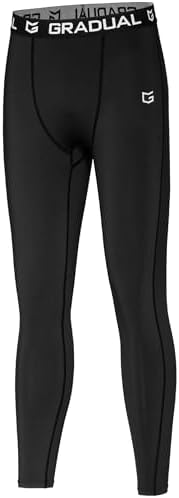 Boys' thermal compression tights, black