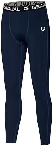 Boys' thermal compression tights, navy blue