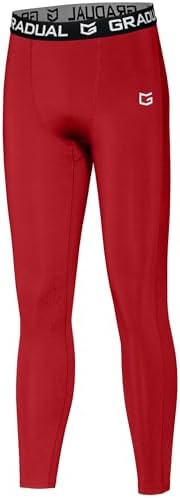 Boys' thermal compression tights, red