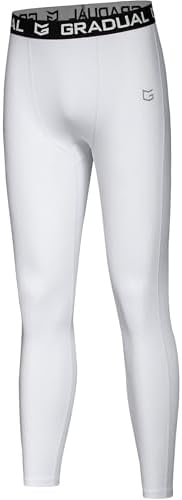 Boys' thermal compression tights, white