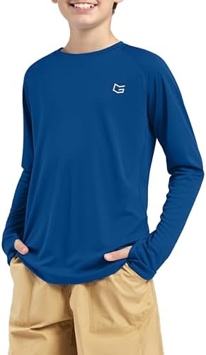 Boys' UPF 50+ long sleeve rash guard, blue
