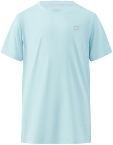 Boys' UPF 50+ rash guard tee, light blue