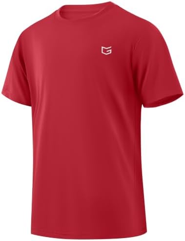 Boys' UPF 50+ rash guard tee, red