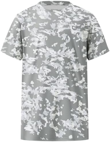 Boys' UPF 50+ rash guard tee, silver camo