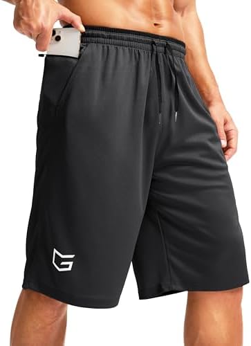 Men's 11" basketball shorts with pockets, black