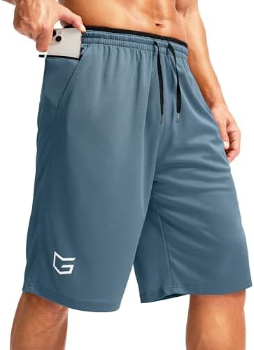 Men's 11" basketball shorts with pockets, dusty blue