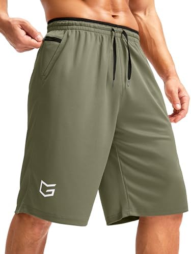 Men's 11" basketball shorts with pockets, sage