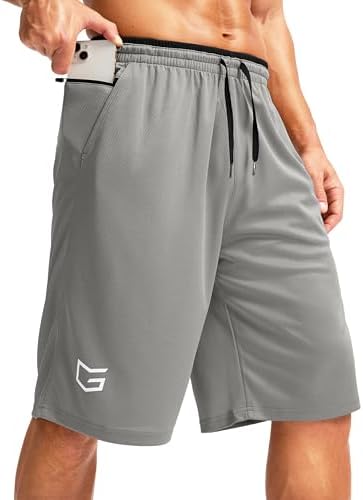 Men's 11" basketball shorts with pockets, steel