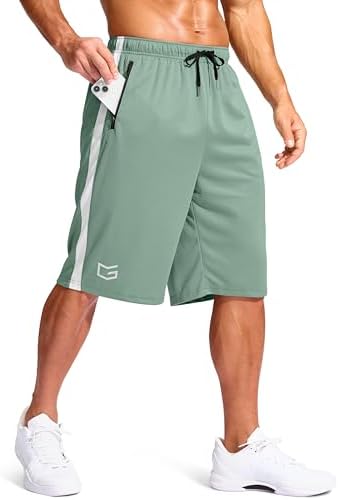 Men's 11" basketball shorts, zip pockets, lodenfrost