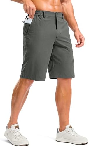 Men's 11" casual shorts, three pockets, heather army green