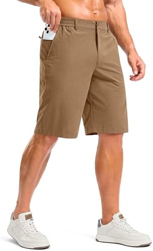 Men's 11" casual shorts, three pockets, heather dark khaki
