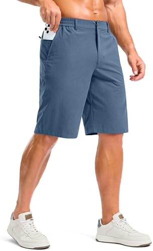 Men's 11" casual shorts, three pockets, heather dusty blue