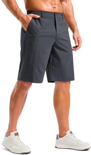 Men's 11" casual shorts, three pockets, heather steel gray