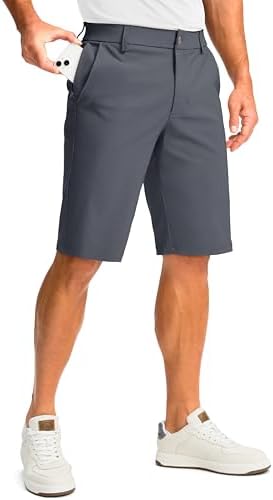 Men's 11" golf shorts, four pockets, dark grey