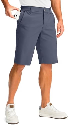 Men's 11" golf shorts, four pockets, dusty blue