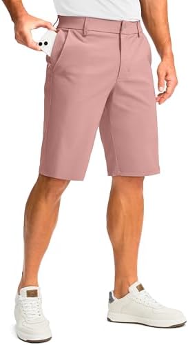 Men's 11" golf shorts, four pockets, dusty pink