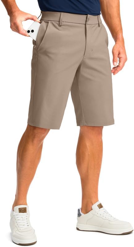 Men's 11" golf shorts, four pockets, mineral brown