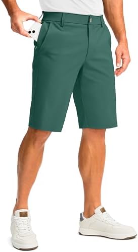 Men's 11" golf shorts, four pockets, spruce green