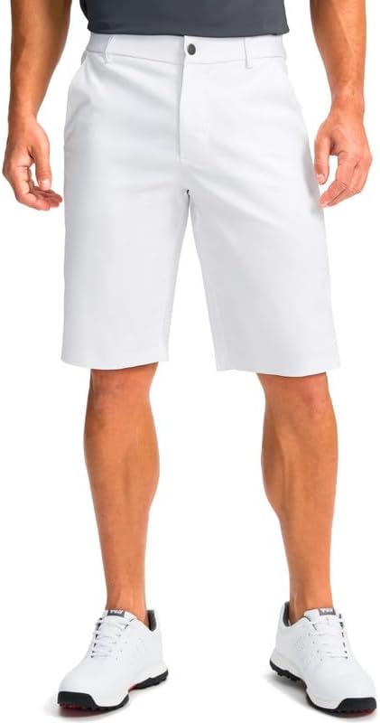 Men's 11" golf shorts, four pockets, white