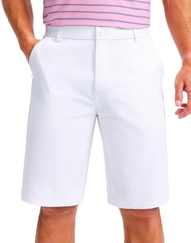 Men's 11" knee-length golf shorts, white