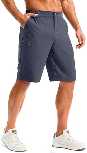Men's 11" knee-length work shorts, dusty blue