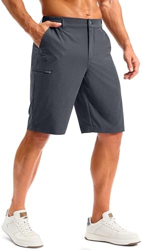 Men's 11" knee-length work shorts, iron grey