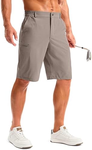 Men's 11" knee-length work shorts, stone grey