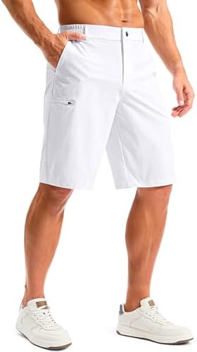 Men's 11" knee-length work shorts, white