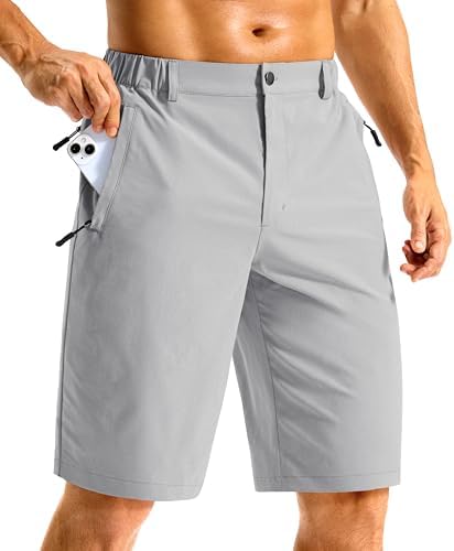 Men's 11" lightweight golf shorts, bright grey