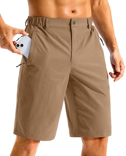 Men's 11" lightweight golf shorts, dark khaki