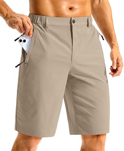 Men's 11" lightweight golf shorts, light khaki