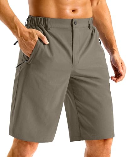 Men's 11" lightweight golf shorts, stone grey