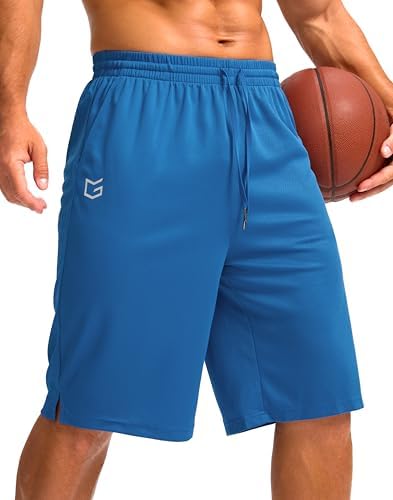 Men's 11" long basketball shorts, blue
